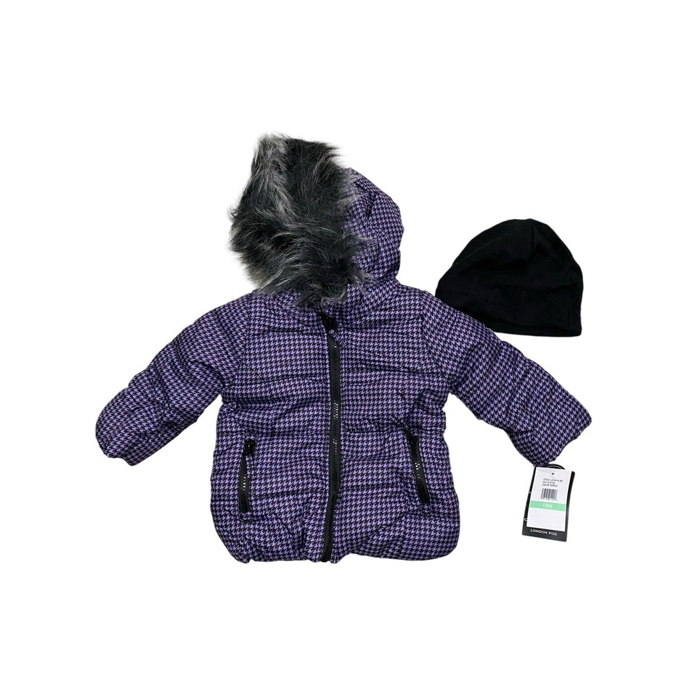 London Fog - Baby Puffer‎ Jacket & Hat Set (18M) - Faux Fur Hood